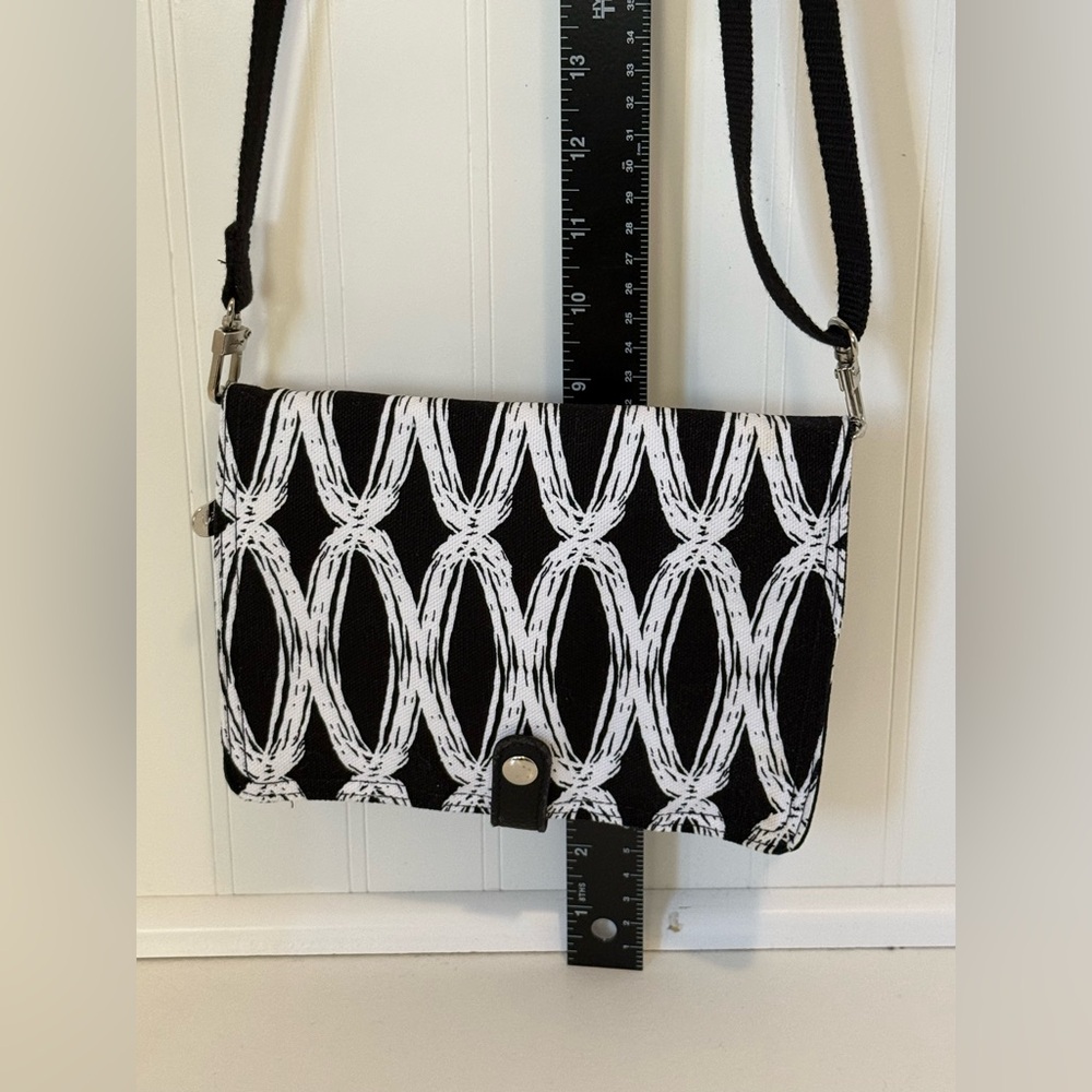 Thirty-One Double Up Crossbody In Black Links Purse Bag Retired